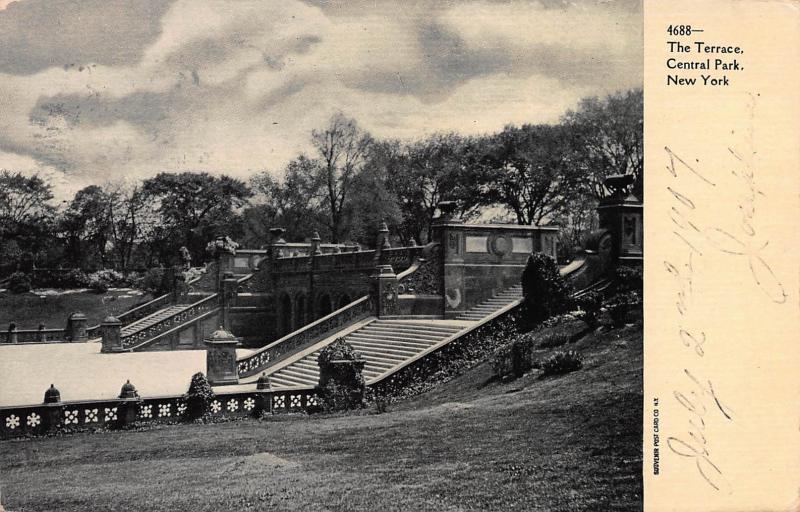 The Terrace, Central Park, New York, N.Y., Early Postcard, Used in 1907