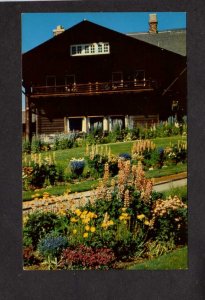 MT Glacier National Park Lodge Hotel East Montana Postcard Lupine Flowers