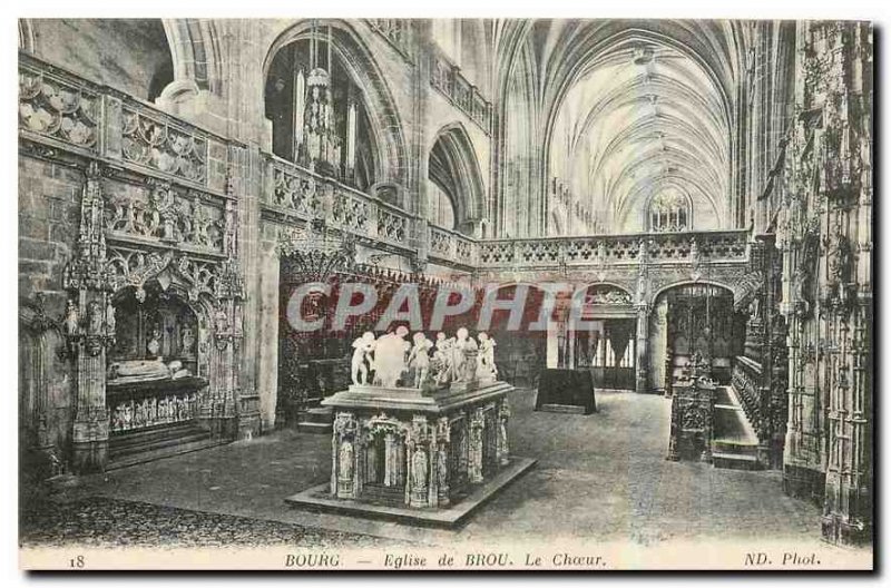 CARTE Postale Bourg Old Brou Church Choir