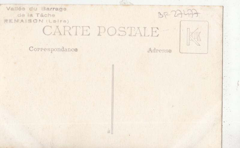 BF27477 de la tache  le barrage   renaison  france  front/back image