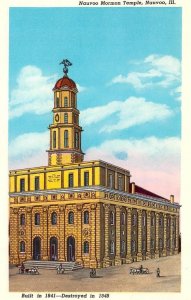 Nauvoo, Illinois IL    NAUVOO MORMON TEMPLE~Historic View  Curteich  Postcard