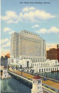 Chicago IL Illinois Daily News Building Vintage Linen Postcard D12