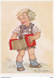 Girl plays an accordian , Artist Tilly v. Baumgarten-Haindl , 1930s