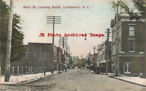 NC, Lumberton, North Carolina, Main Street, Looking South, 1908 PM, McMilian Pub