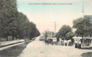 W.A. BURCH MAIN STREET CROSSROADS NORTH FALMOUTH MASSACHUSETTS POSTCARD (1912)
