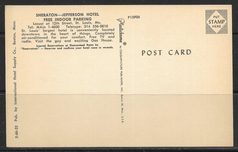 Missouri, St Louis - Sheraton-Jefferson Hotel - [MO-082]