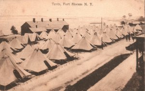 Vintage Postcard 1918 Tents Fort Slocum New York NY Military