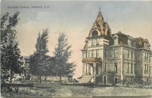 C-1910 Redfield College South Dakota hand colored postcard 11890