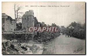 Old Postcard Chauny in Ruins Rue de Noyon Army