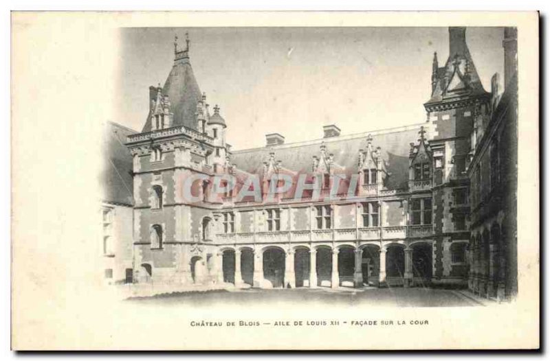 Old Postcard Chateau De Blois Louis XII Wing Of Facade Of The Court