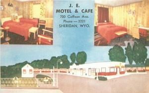 Kropp J.E Motel Cafe roadside interior Sheridan Wyoming 1950s Postcard 4570