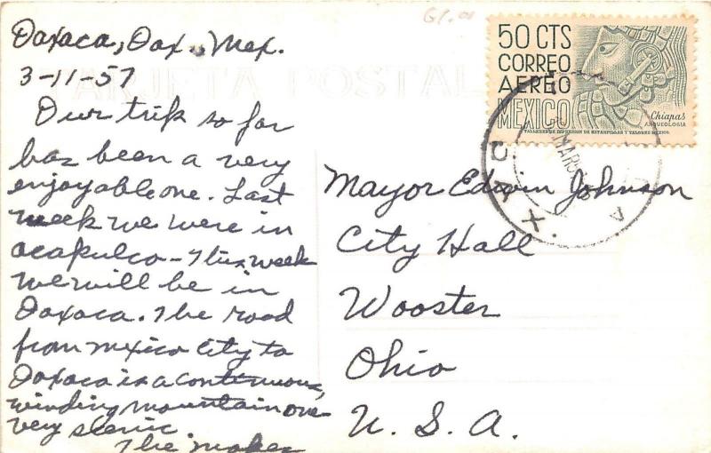D70/ Tepoztlan Mexico Foreign RPPC Postcard 1957 Dominican CHurch 1540