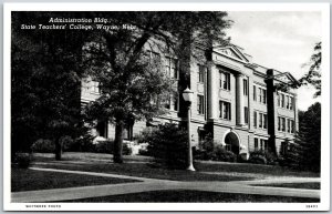 Administration Building State Teachers College Wayne Nebraska NB Postcard