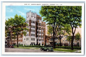 c1930s New St. Joseph-Mercy Hospital Aurora Illinois IL Vintage Postcard 