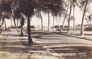 Florida Palm Beach Royal Palm Way At The Atlantic Ocean Real Photo RPPC