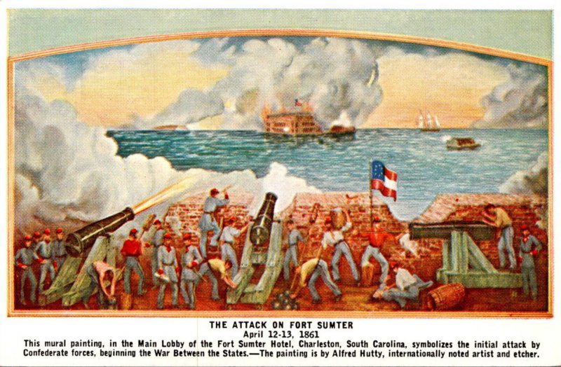 South Carolina Charleston Fort Sumter Hotel The Attack On Fort Sumter Mural P...