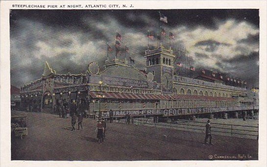 New Jersey Atlantic City Steeplechase Pier At Night
