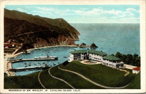 Vtg 1920's Residence Home WM Wrigley Jr Catalina Island California CA Postcard