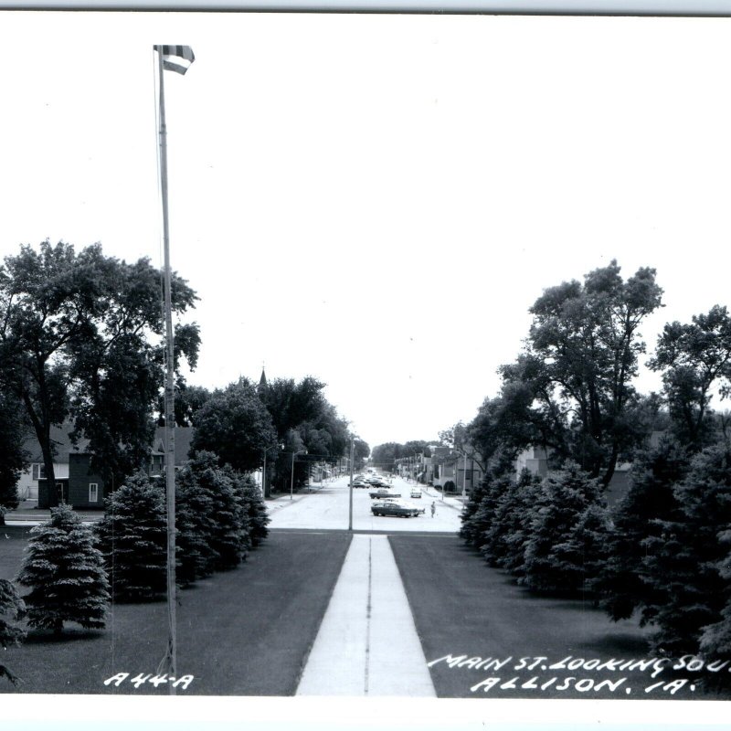 c1950s Allison, IA RPPC Main St Downtown Real Photo Postcard Butler Co. Vtg A102