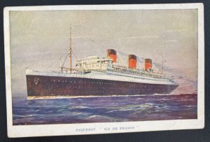 Mint Picture Postcard French Line SS Paquebot Ile De France