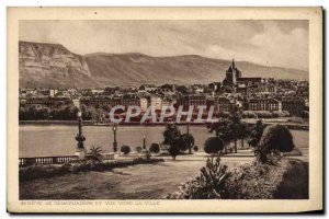 Old Postcard The Geneva Debarcadere And View To The City