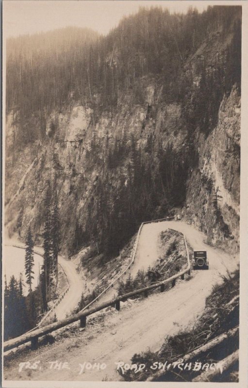 RPPC Postcard The Yoho Road Switchback Vintage Car Canada