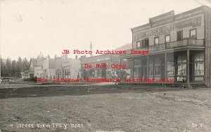 MT, Troy, Montana, RPPC, Street Scene, Business Section, Photo No 1