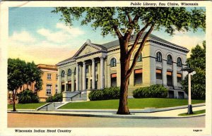 Postcard LIBRARY SCENE Eau Claire Wisconsin WI AL1252