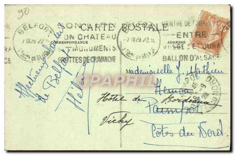 Old Postcard Belfort Lion