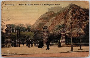 Cherbourg - L'Entree du Jardin Public et la Montagne du Rouie France Postcard