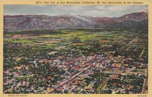 California San Bernardino Aerial View Curteich