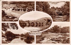 BULITH WELLS POWYS WALES UK GREETINGS MULTI PHOTO POSTCARD c1954