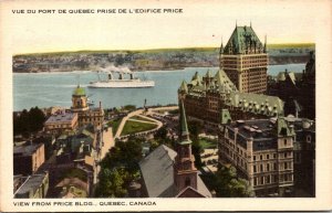 VINTAGE POSTCARD PANORAMIC VIEW FROM THE PRICE BUILDING QUEBEC CITY CANADA