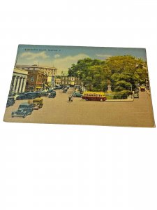 Postcard Early Street View of Washington Square in Newport, RI.     L5