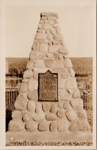 Alexander Mackenzie Cairn Fort Fork Alberta Peace River Area RPPC Postcard H29