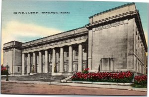 postcard Indianapolis, Indiana - Public Library
