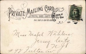 Hasbrouck Heights New Jersey NJ The Pioneer Club c1900 Private Mailing Card