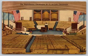 Chautauqua New York~Interior View Of The Amphitheatre~Vintage Linen Postcard