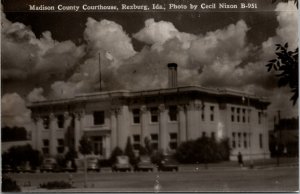 RPPC Madison County Courthouse Rexburg Idaho Real Photo Postcard Cecil B Nixon