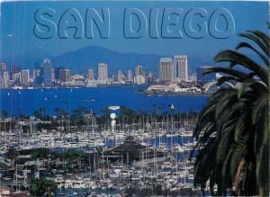 Postcard 12x17cm San Diego skyline from Point Loma