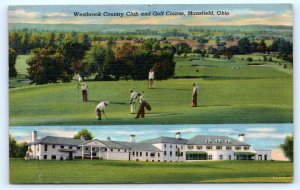 MANSFIELD, Ohio OH ~ Golfers WESTBROOK COUNTRY CLUB Golf Course 1955   Postcard