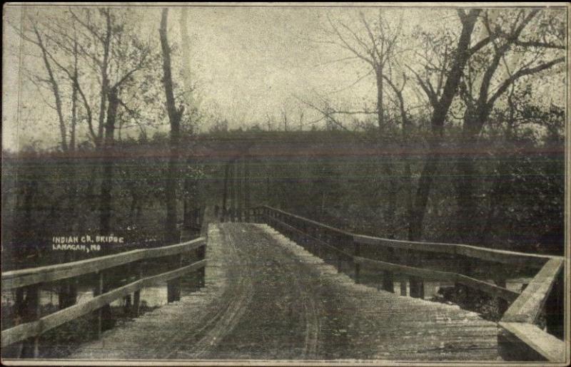 Lanagan MO Indian Bridge c1910 Postcard