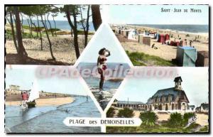 Postcard Old Saint Jean De Monts Plage Des Demoiselles