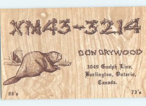 Pre-1980 RADIO CARD - CB HAM OR QSL Burlington - Near Hamilton Ontario ON AH2033