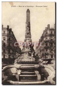 Lyon Postcard Old Square of the Republic Monument Carnot