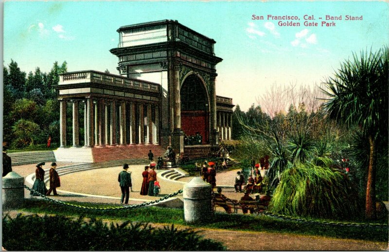 Vtg Postcard PNC 1910s San Francisco California CA Golden Gate Park Band Stand