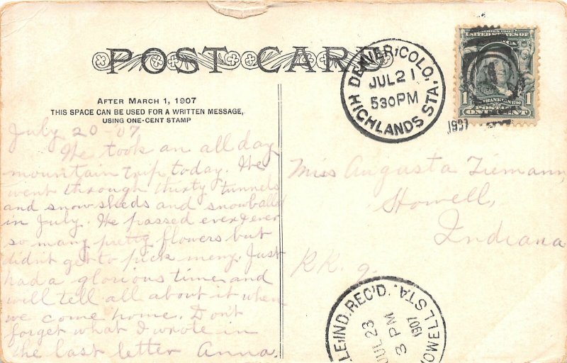 F46/ Cheyenne Canon Colorado Postcard 1907 Camp Harding Building