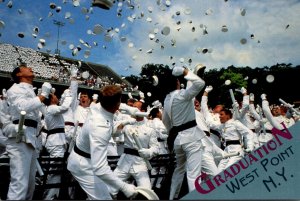 New York West Point U S Military Academy Cadets Throwing White Hats At Gradua...