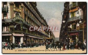 Toulouse - Rue d & # 39Alsace Lorraine At Waste - Old Postcard