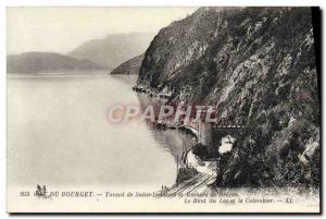 Old Postcard Lake Bourget Tunnel Saint Innocent and rocks Brizon The end of t...